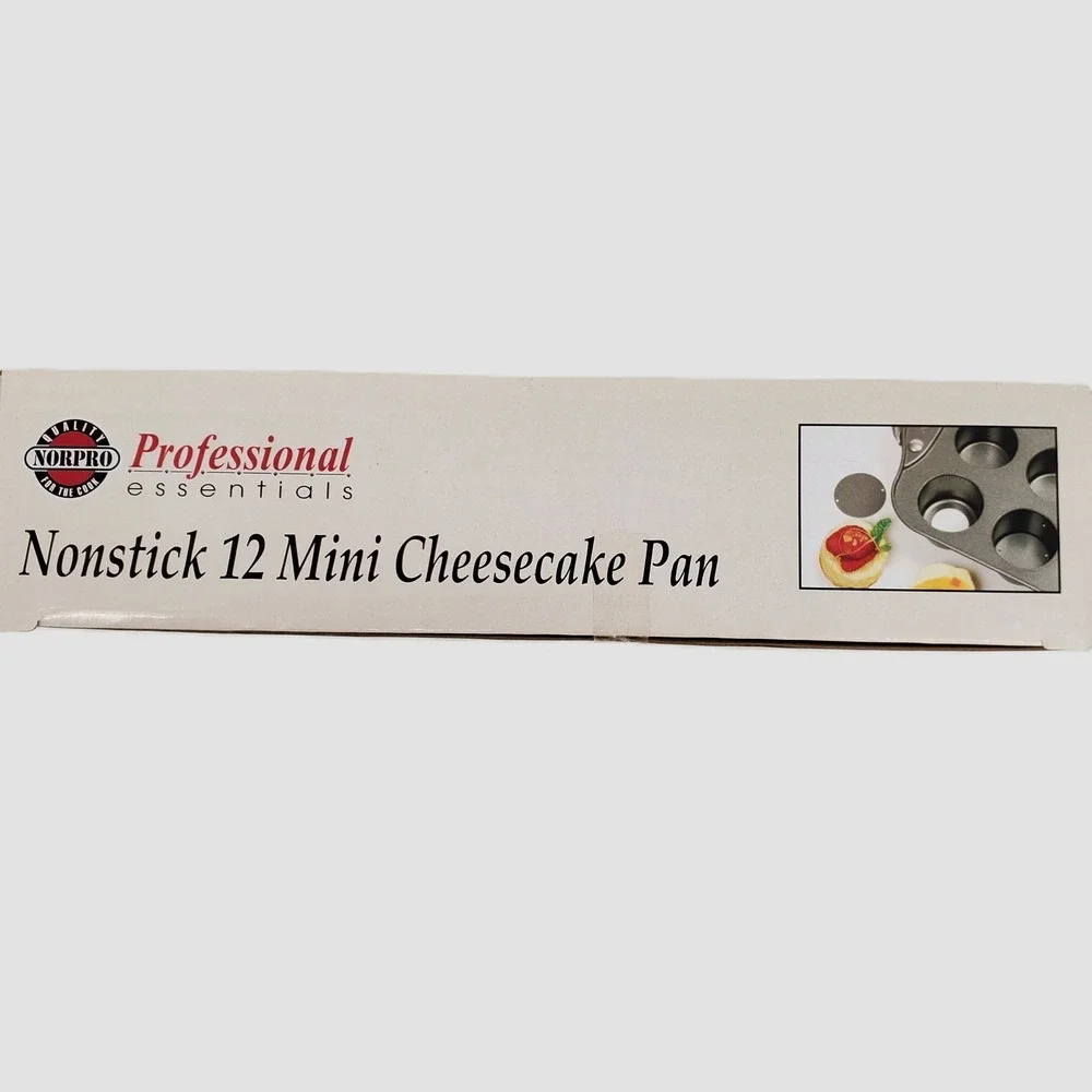 Norpro Quality Nonstick 12 Mini Cheesecake Pan with Removable‎ Bottoms Dark Gray